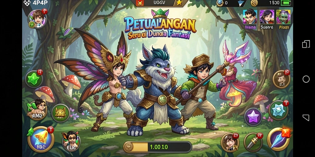 Tampilan gameplay seru di dunia petualangan 4P4P.