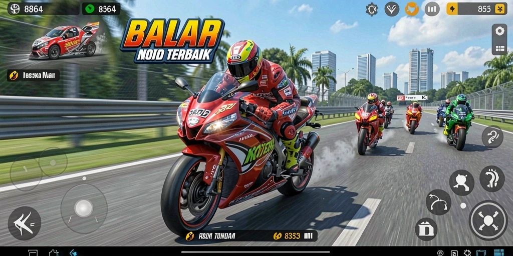 Gamplay seru dari balap motor di 8364.