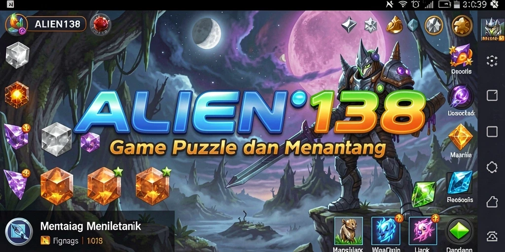 Menampilkan gameplay menarik ALIEN138 dengan tantangan puzzle yang seru.