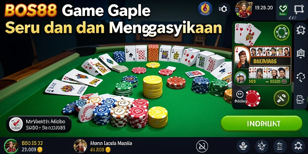 Tampilan gameplay BOS88 yang menarik dan penuh aksi Gaple.