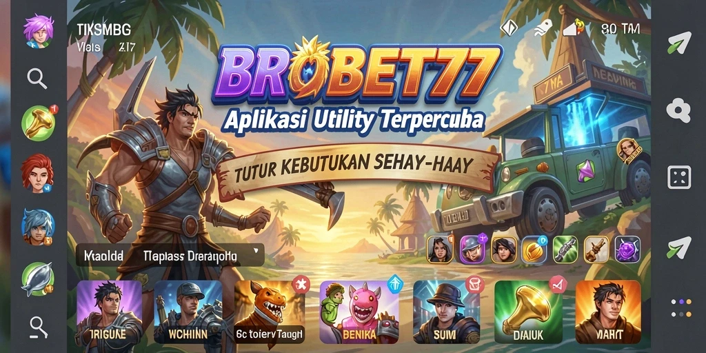 Tampilan utama BROBET77 yang menonjolkan fitur utilitas yang efisien.