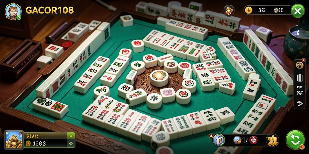 Tampilan gameplay Mahjong yang menarik dan seru di GACOR108.