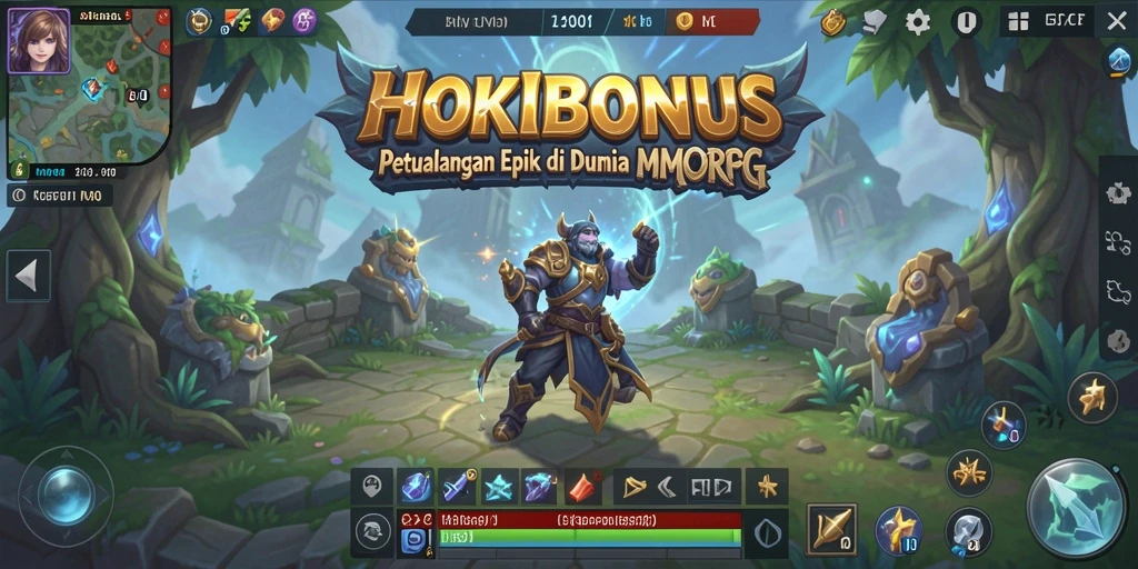 Screenshot HOKIBONUS menampilkan aksi seru di dunia MMORPG.