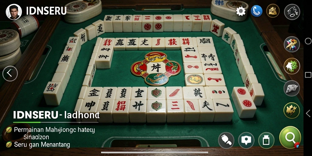 Tampilan gameplay menarik dari IDNSERU dengan desain Mahjong.