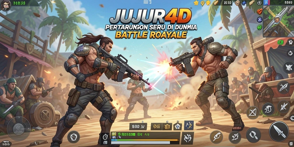 Gameplay intens di arena pertempuran JUJUR4D.