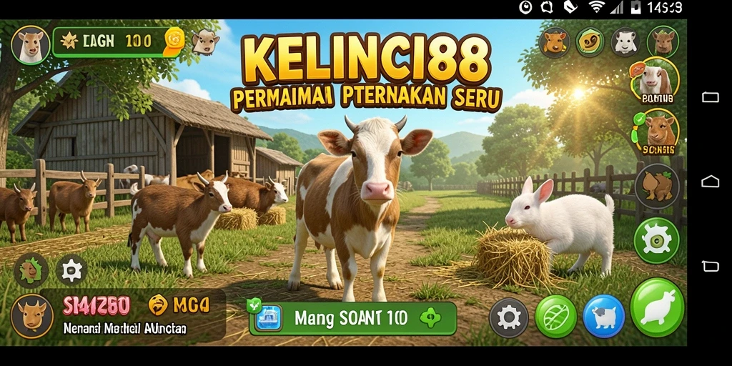 Tangkapan layar KELINCI88 menampilkan gameplay manajemen peternakan yang menarik.