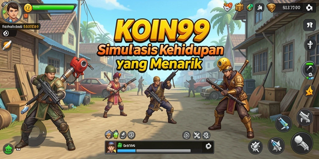 Screenshot gameplay KOIN99 menampilkan interaksi karakter yang menyenangkan.