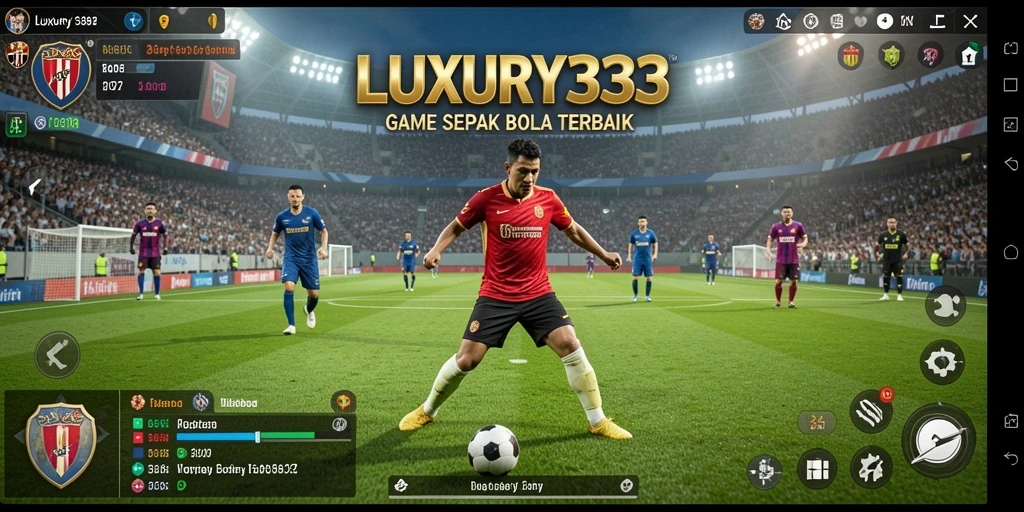 Tampilan gameplay seru dalam LUXURY333 dengan pemain dan tim sepak bola terbaik.