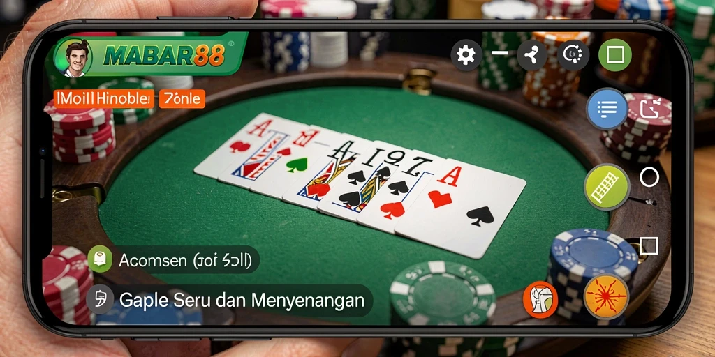 Tampilan gameplay seru mabar Gaple di MABAR88.