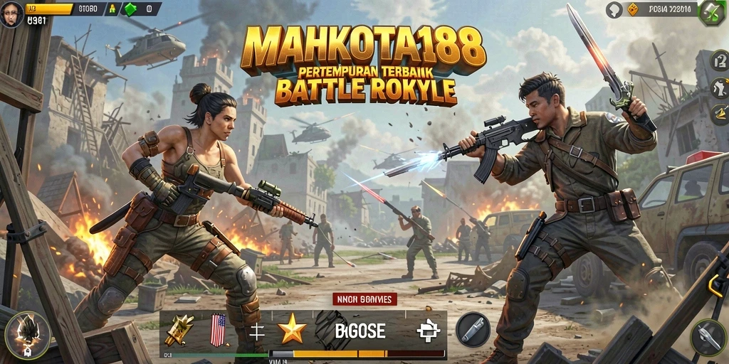 Tampilan seru dari gameplay Battle Royale MAHKOTA188.