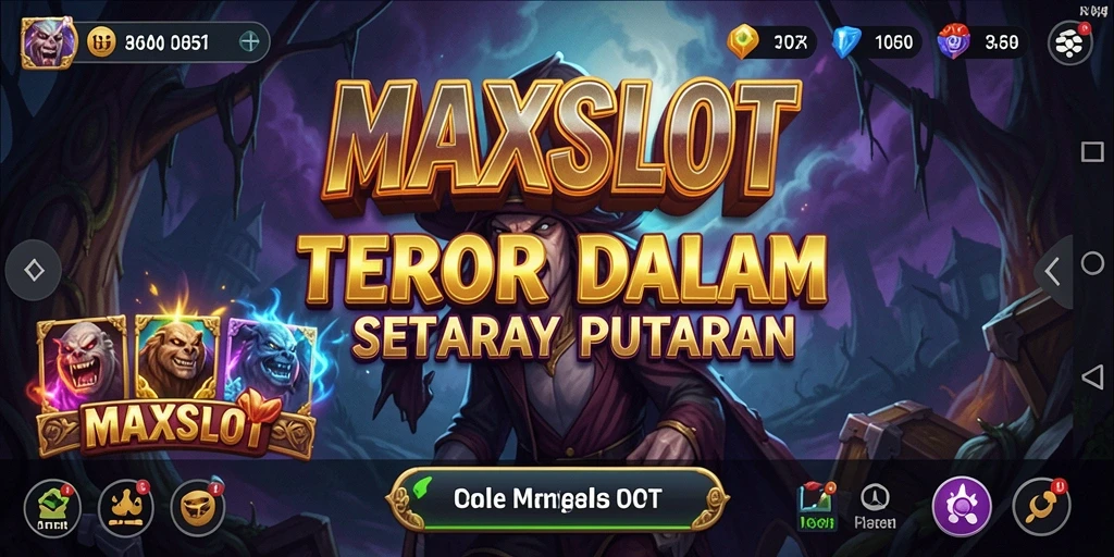 Tampilan gameplay mencekam dari MAXSLOT dengan suasana horor yang kental.