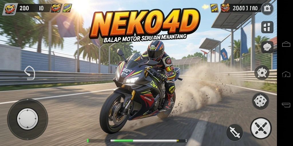 Gameplay seru dan mendebarkan dari NEKO4D dalam balapan motor.