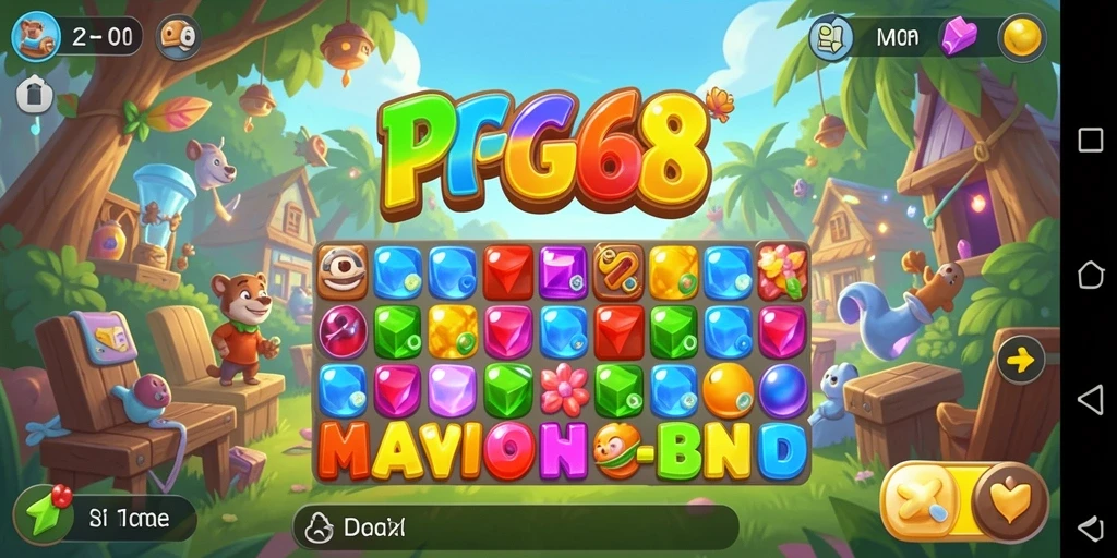 Tampilan gameplay PGG68 yang seru dalam aksi Match-3.