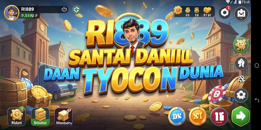 Screenshot utama RI889 menunjukkan pemain mengelola bisnis Tycoon yang berkembang pesat.