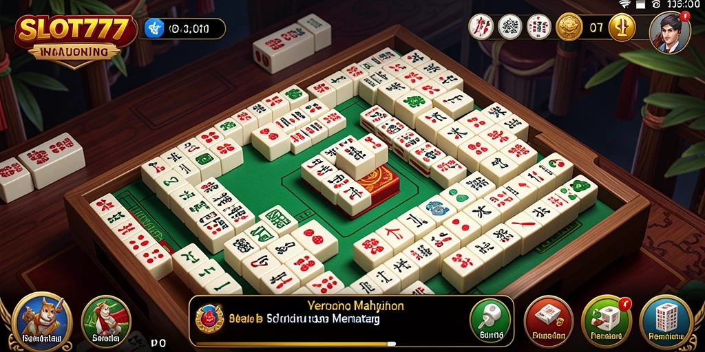 Tampilan gameplay menakjubkan dalam permainan Mahjong SLOT777.