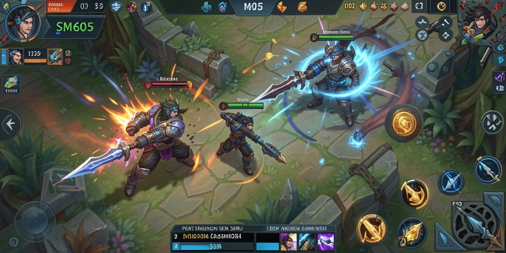 Gameplay seru dalam pertarungan MOBA yang mendebarkan.